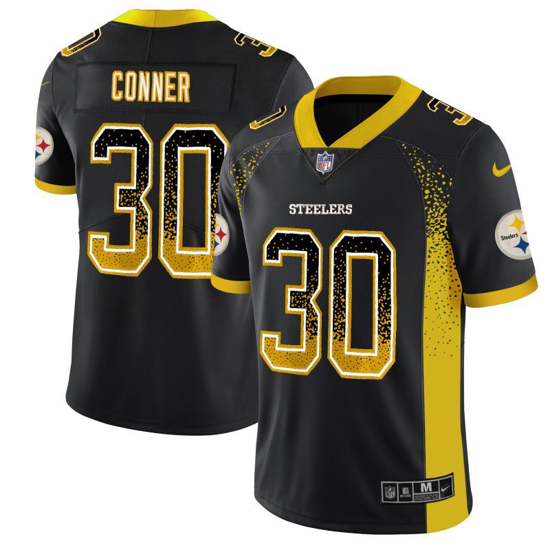 Men Pittsburgh Steelers #30 Conner Black Nike Drift Fashion Color Rush Limited NFL Jersey